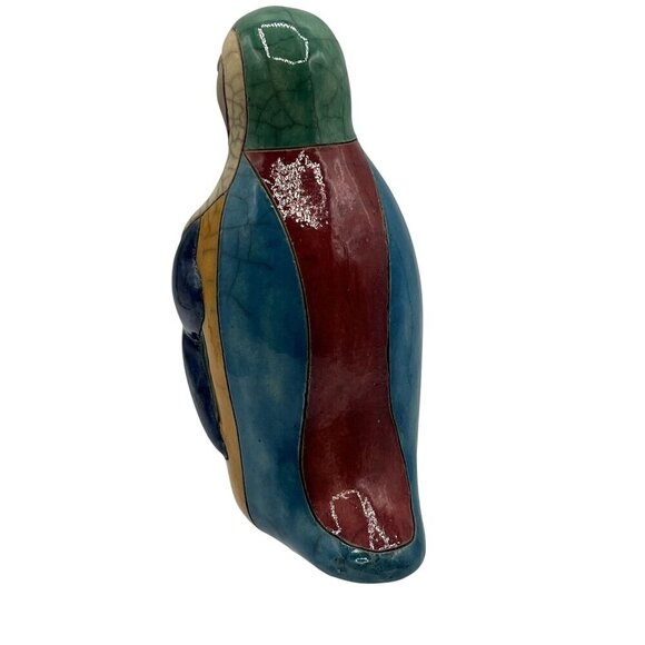 Fenix Raku Pottery Handcrafted Signed 5.5" Ceramic Penguin Artisan Collectible - Picture 3 of 11